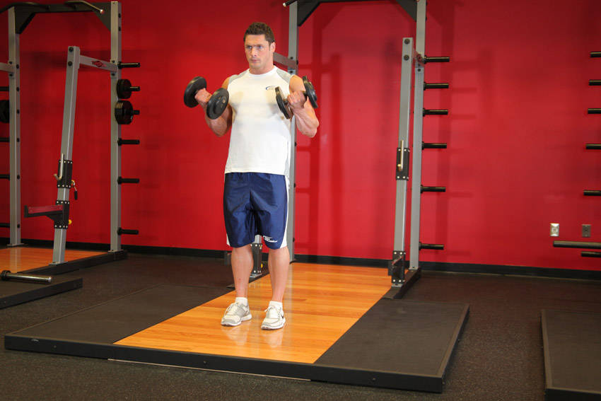 Dumbbell Curl: finish position