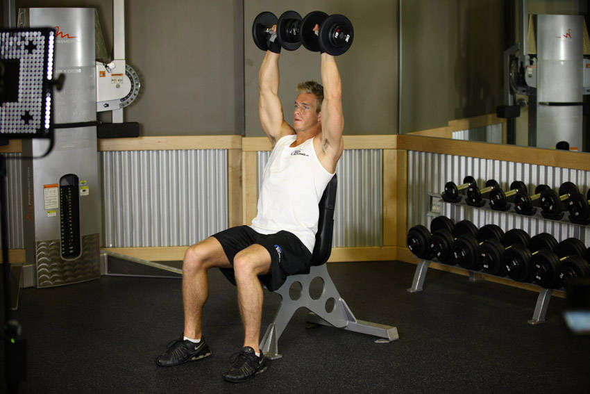 Dumbbell Shoulder Press: finish position